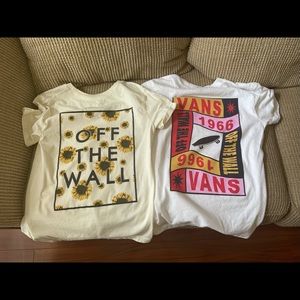 Two vans T Shirts Size XS